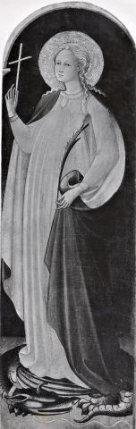 Vasari — Maestro del Giudizio di Paride al Bargello (Cecchino da Verona?) - sec. XV - Santa Margherita d'Antiochia — particolare